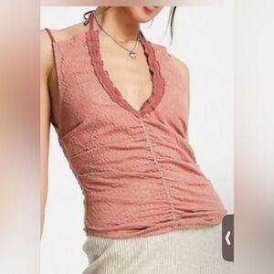 NWT Free People Women's Sleeveless Rusty Pink SZ M Top